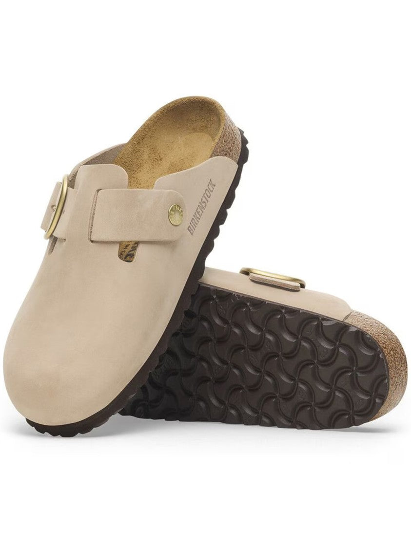 Birkenstock Boston Big Buckle Nubuck Leather Clogs