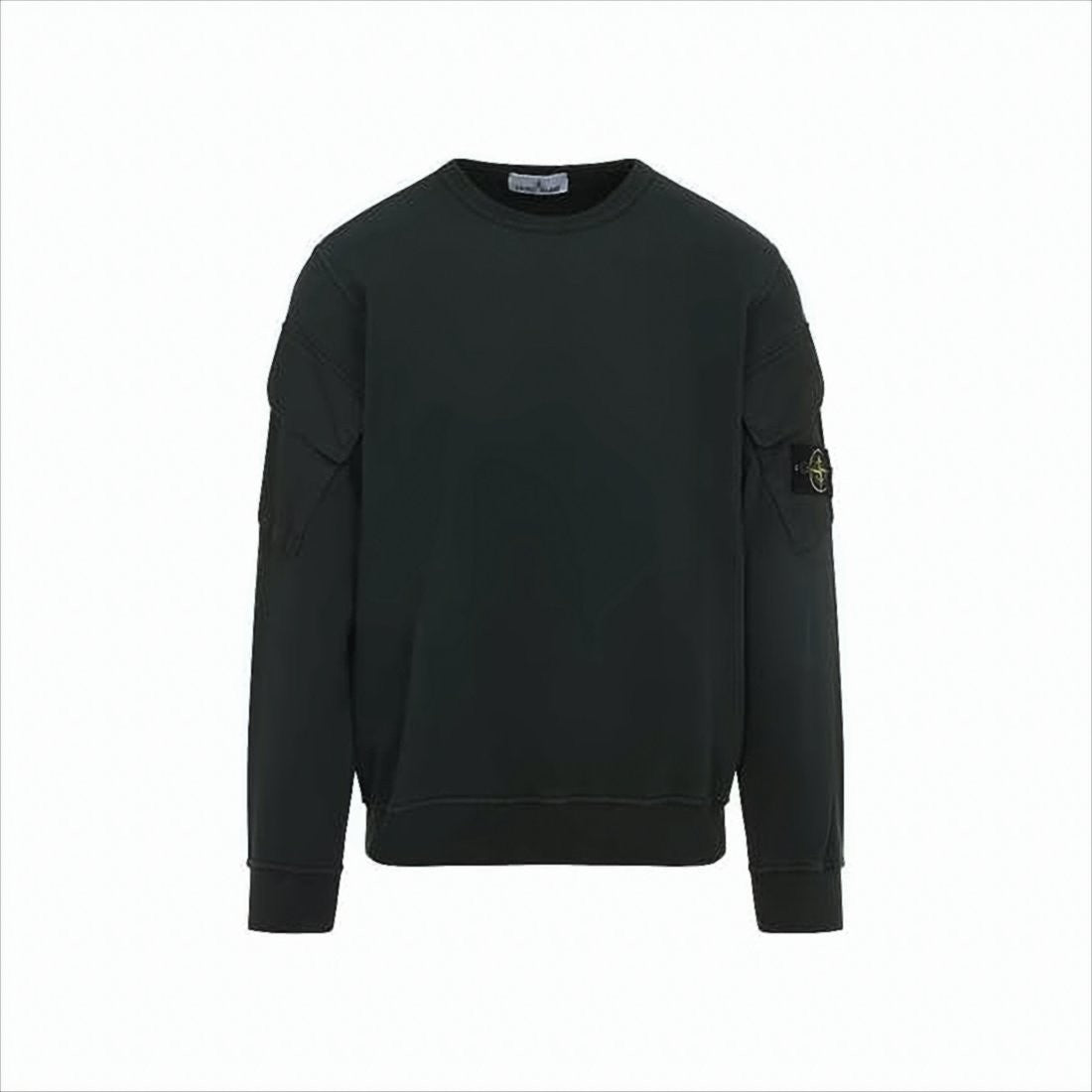 Stone Island Long-Sleeve Crewneck Sweatshirt With Logo Badge And Ribbed Details