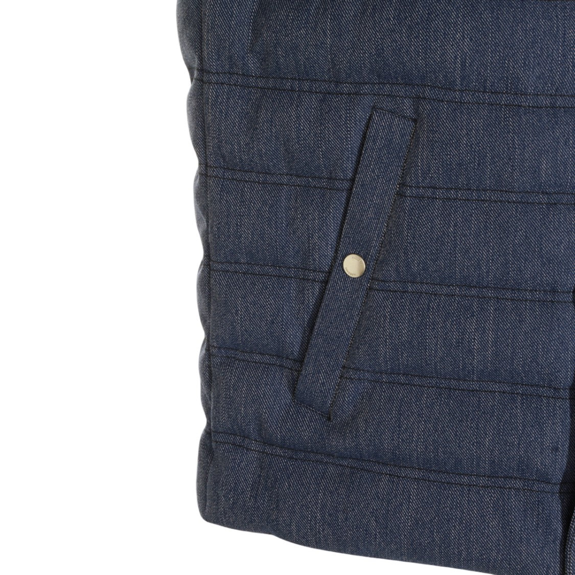 Mackage Quilted Casual Vest With Textured Denim Finish