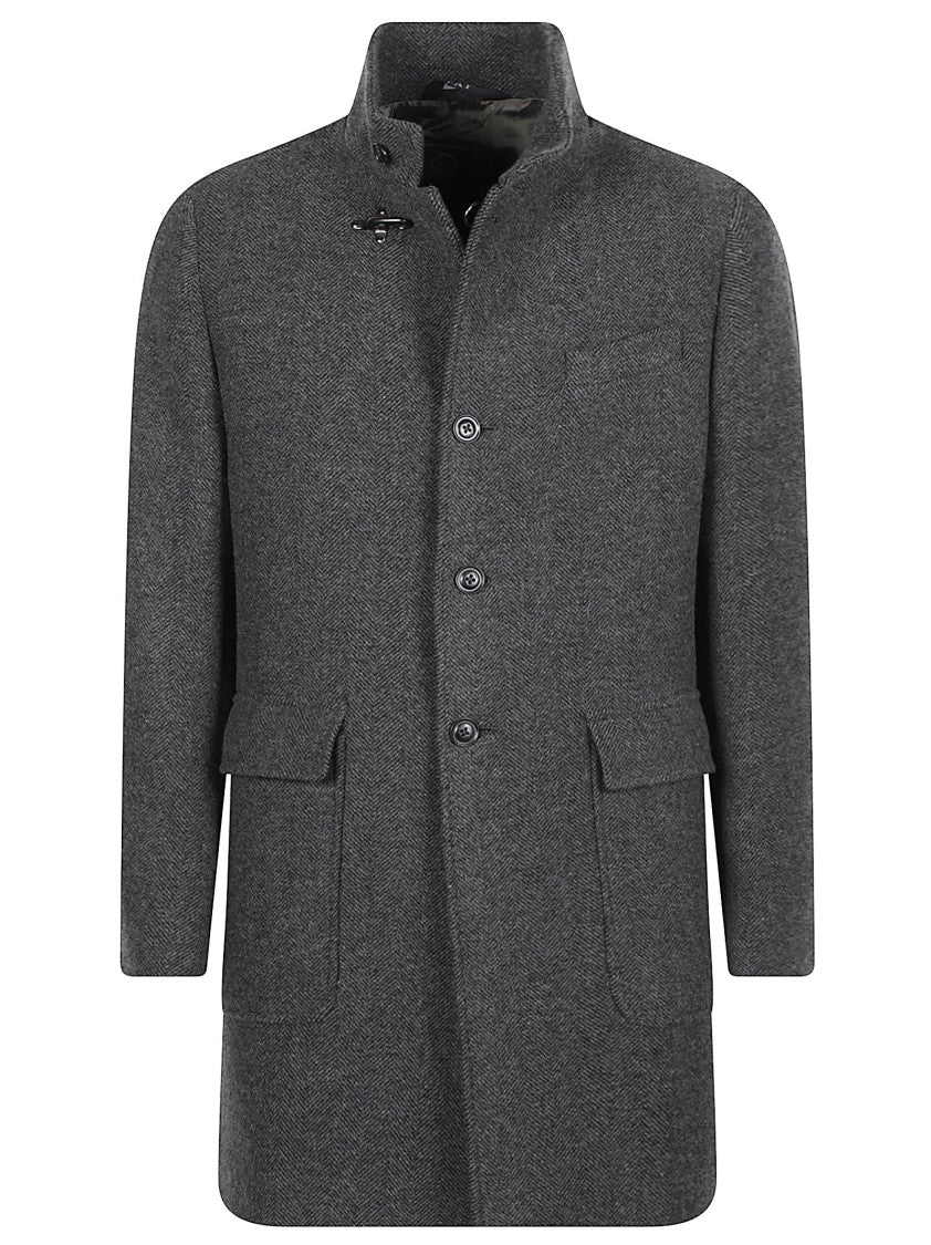 Fay Duty Textured Toggle Wool-Blend Coat