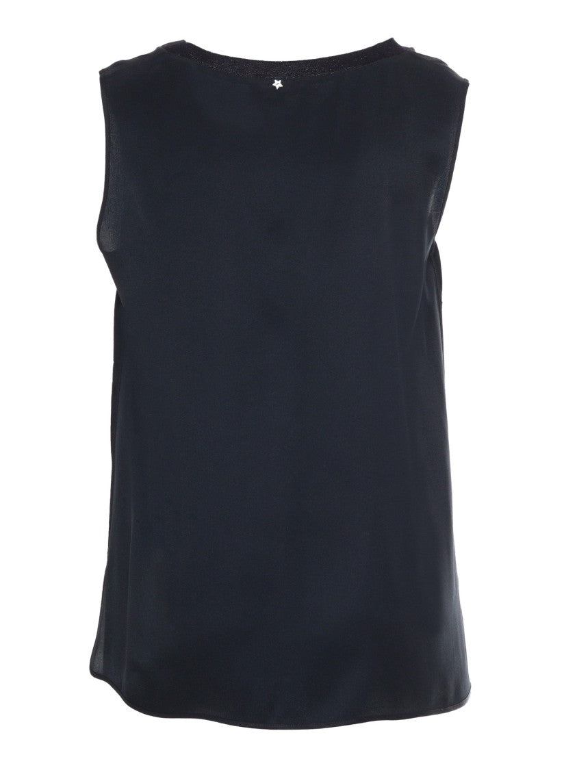 Lorena Antoniazzi Black Round Neck Tank Top