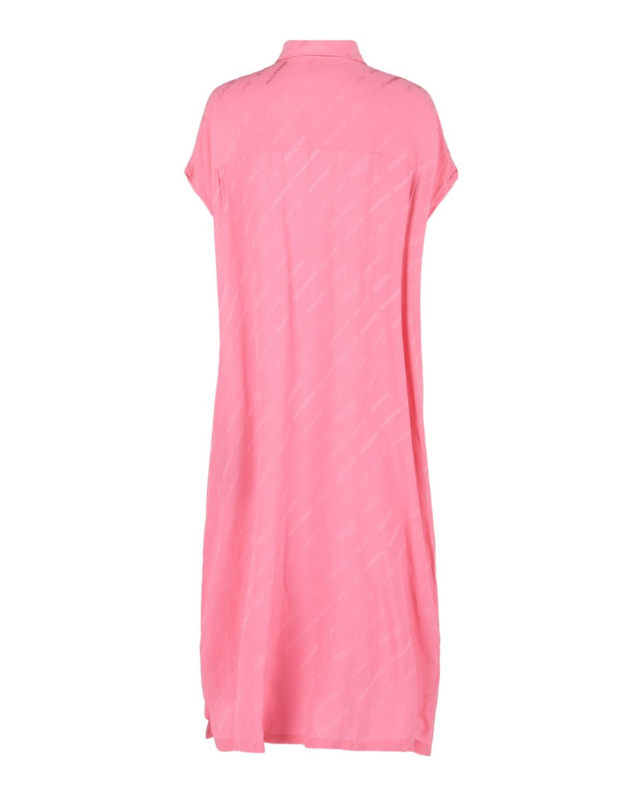 Balenciaga Allover Logo Rawcut Sleevless Dress