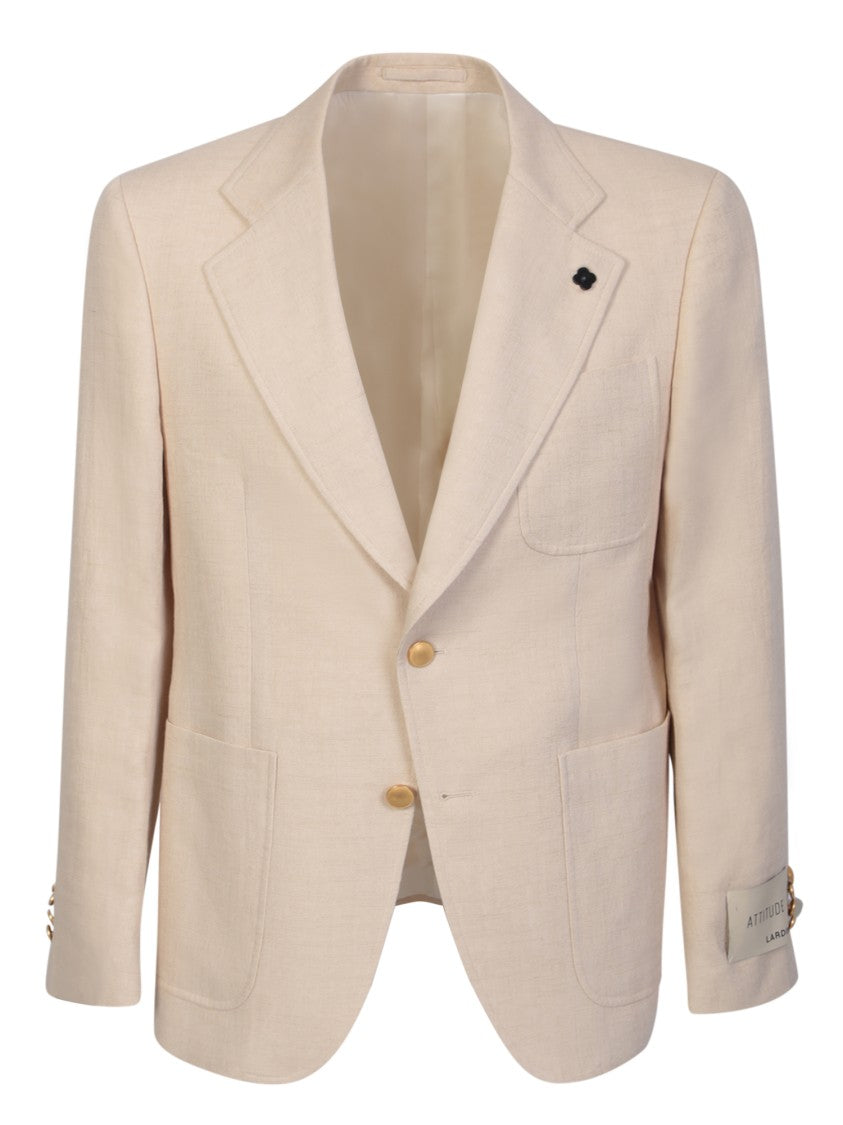Lardini Beige Single-Breasted Jacket