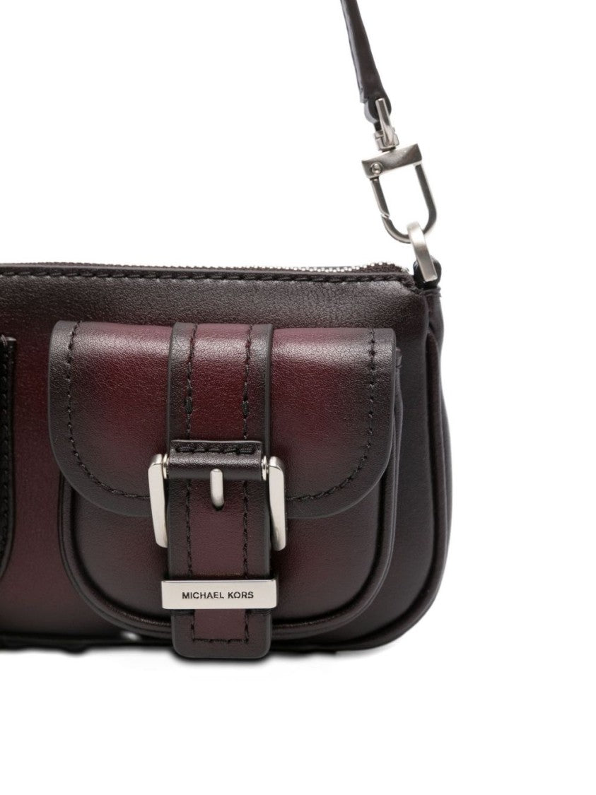Michael Kors Rectangular Burgundy Leather Shoulder Bag