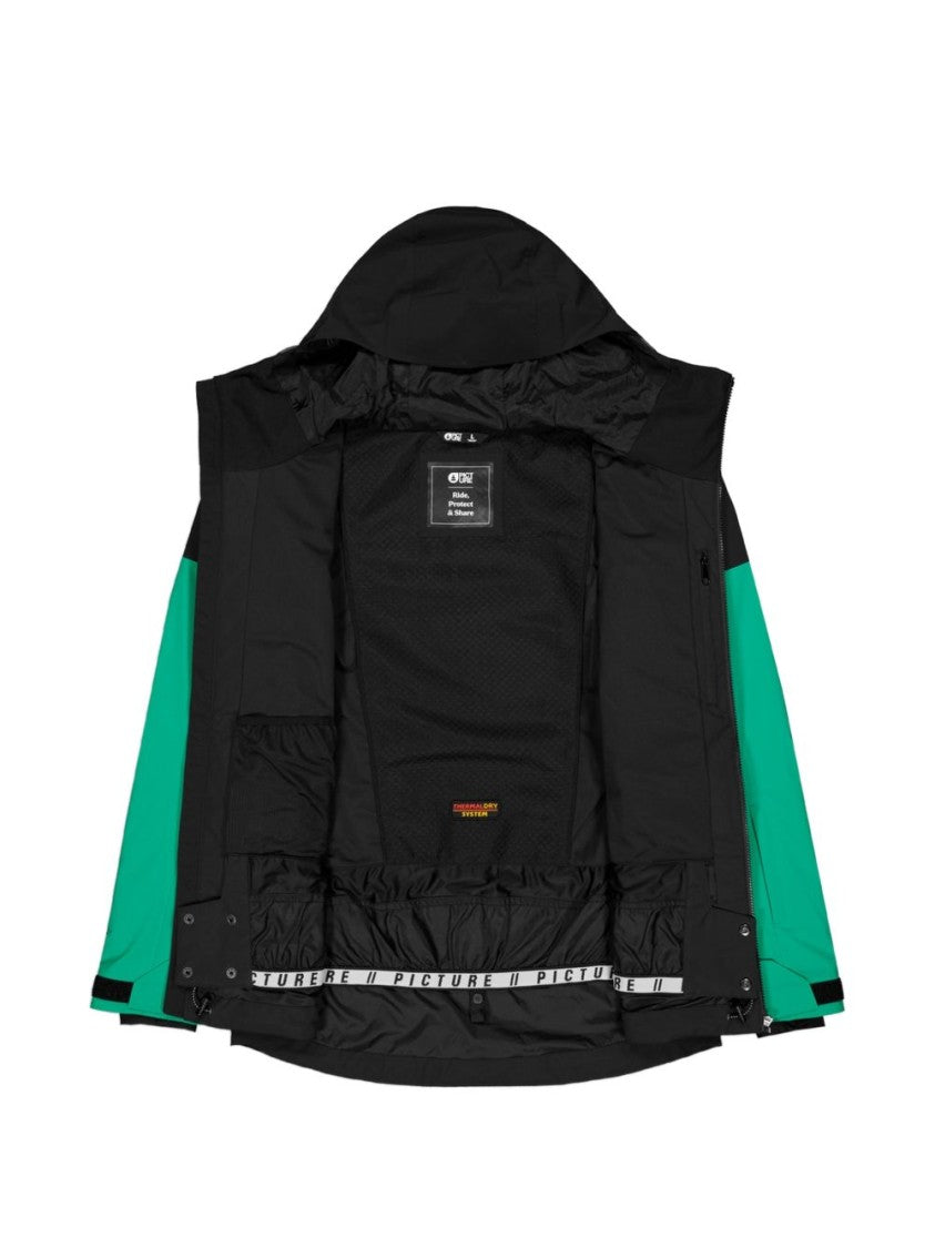 Picture Color-Block Casual Jacket With Zippered Pockets