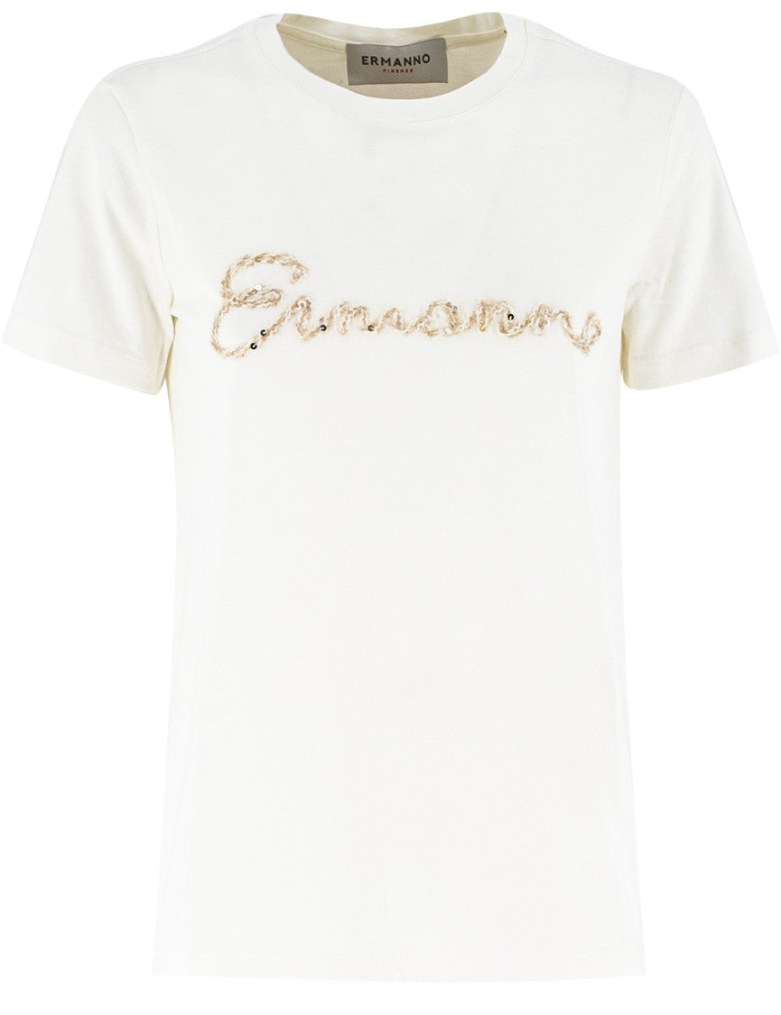 Ermanno Firenze White Cotton T-Shirt