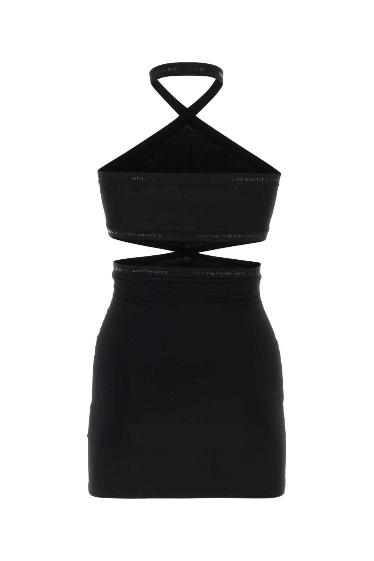 T By Alexander Wang Black Viscose Knit Mini Dress