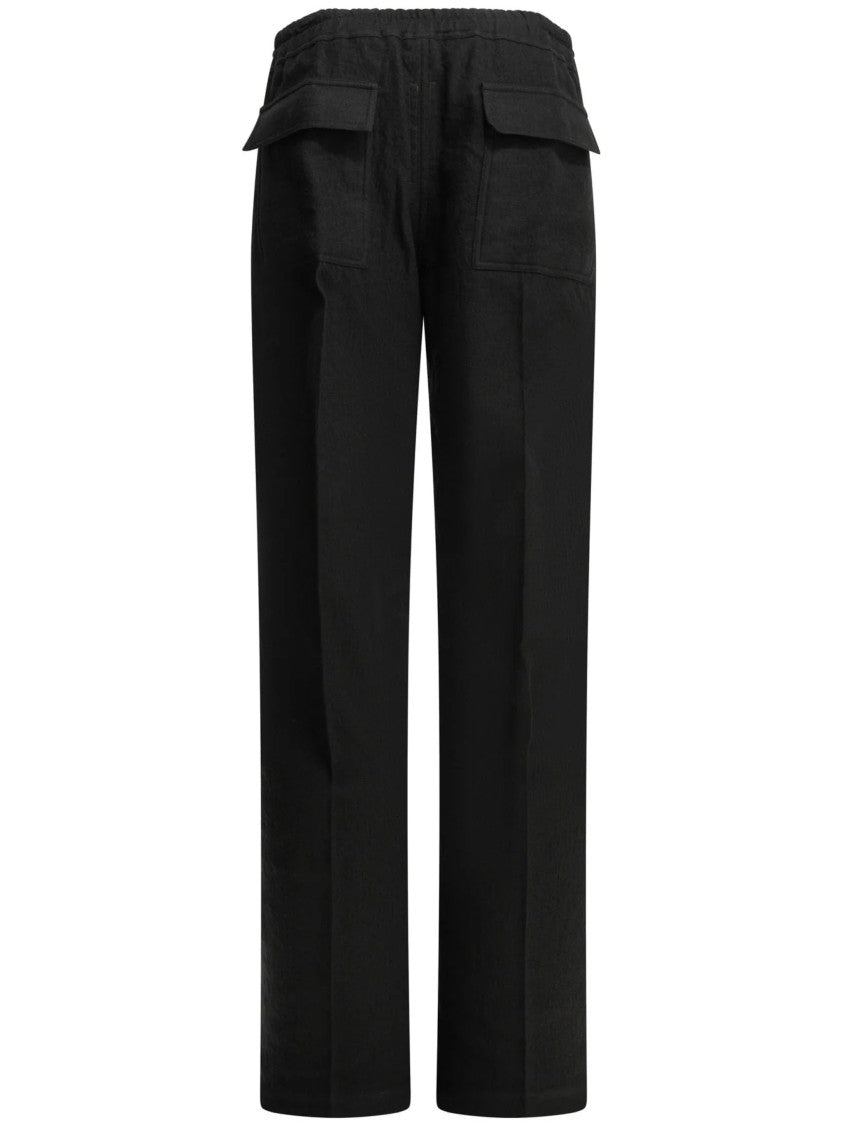 Rick Owens Relaxed Straight-Leg Pants With Drawstring And Flap Pockets