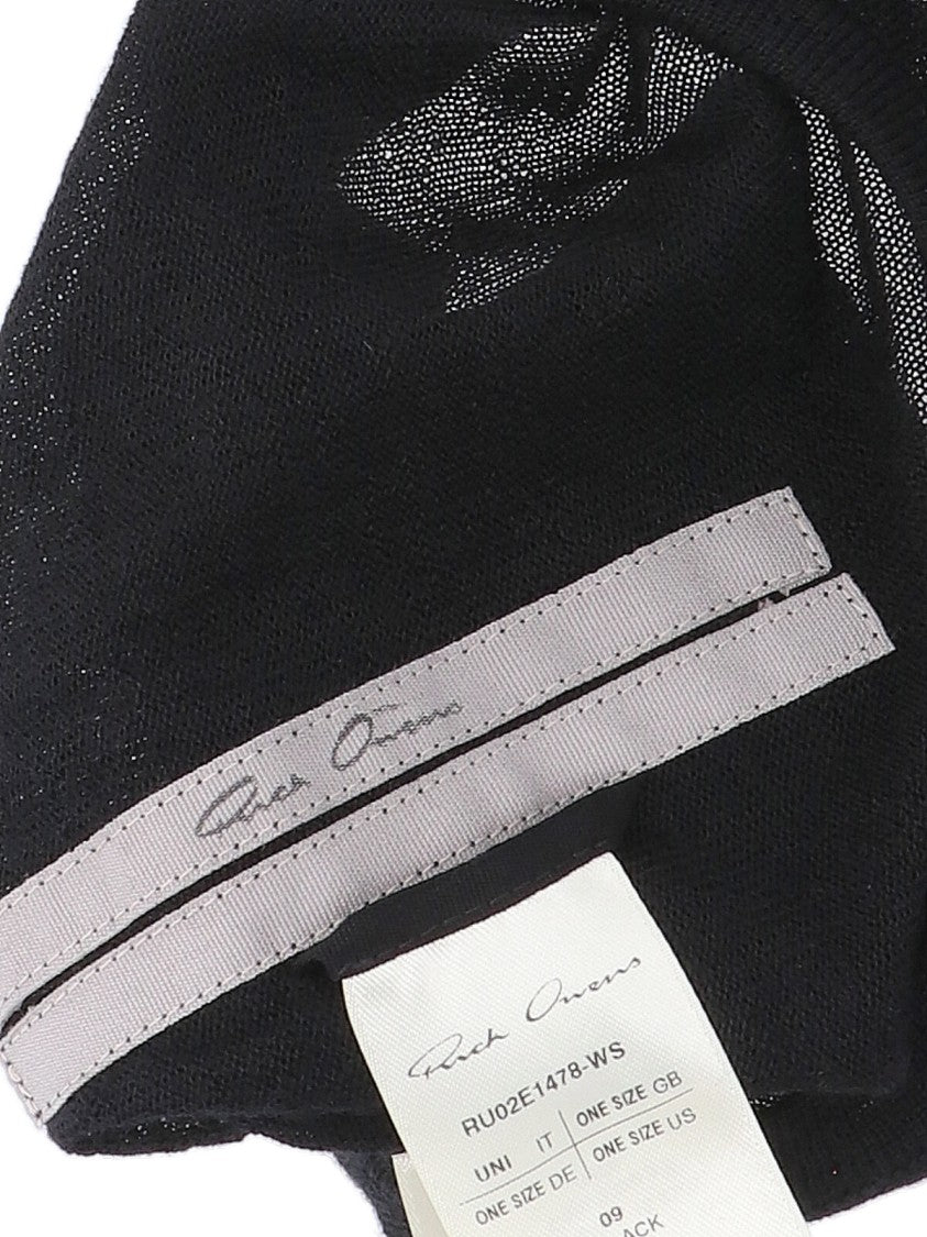 Rick Owens Cut-Out Front Cashmere Balaclava With Raw Edges