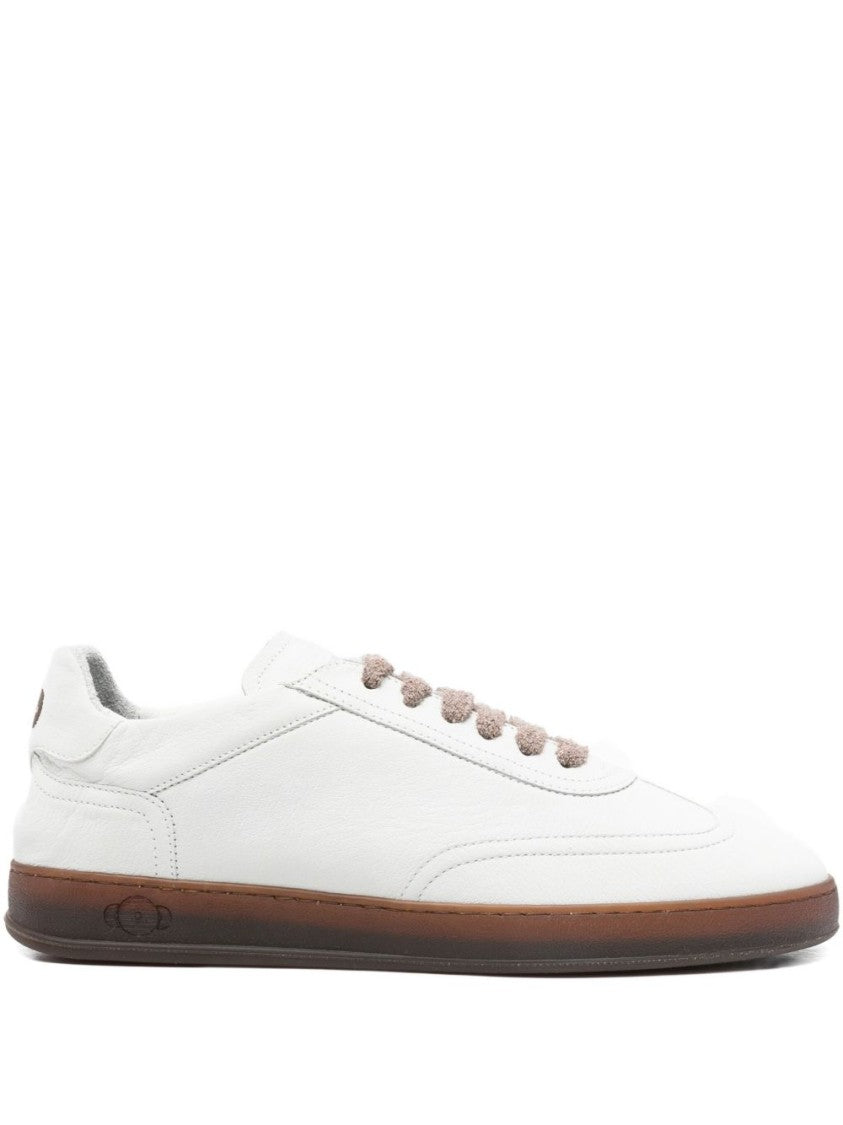 Soldini Minimalist White Leather Sneakers