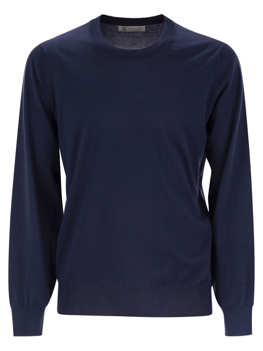 Brunello Cucinelli Lightweight Cotton Sweater With Ribbed Details