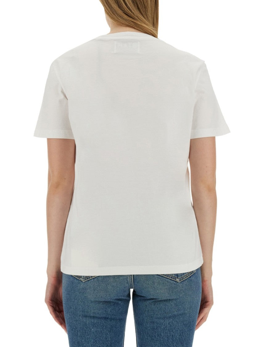 Golden Goose Minimalist White Cotton T-Shirt With Star Emblem
