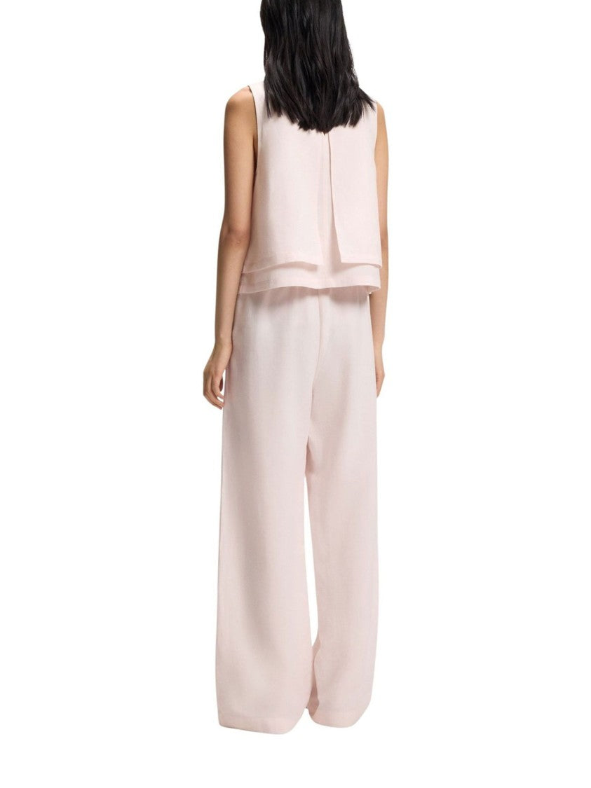 Boss Light Pink Sleeveless Layered Blouse