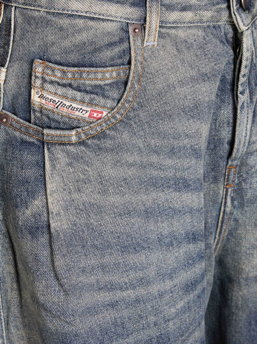 Diesel Faded Blue Wide-Leg High-Waist Jeans