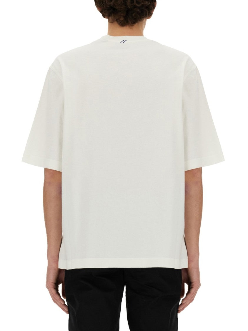 Burberry Regular Fit Cotton T-Shirt With Subtle Hem Patch