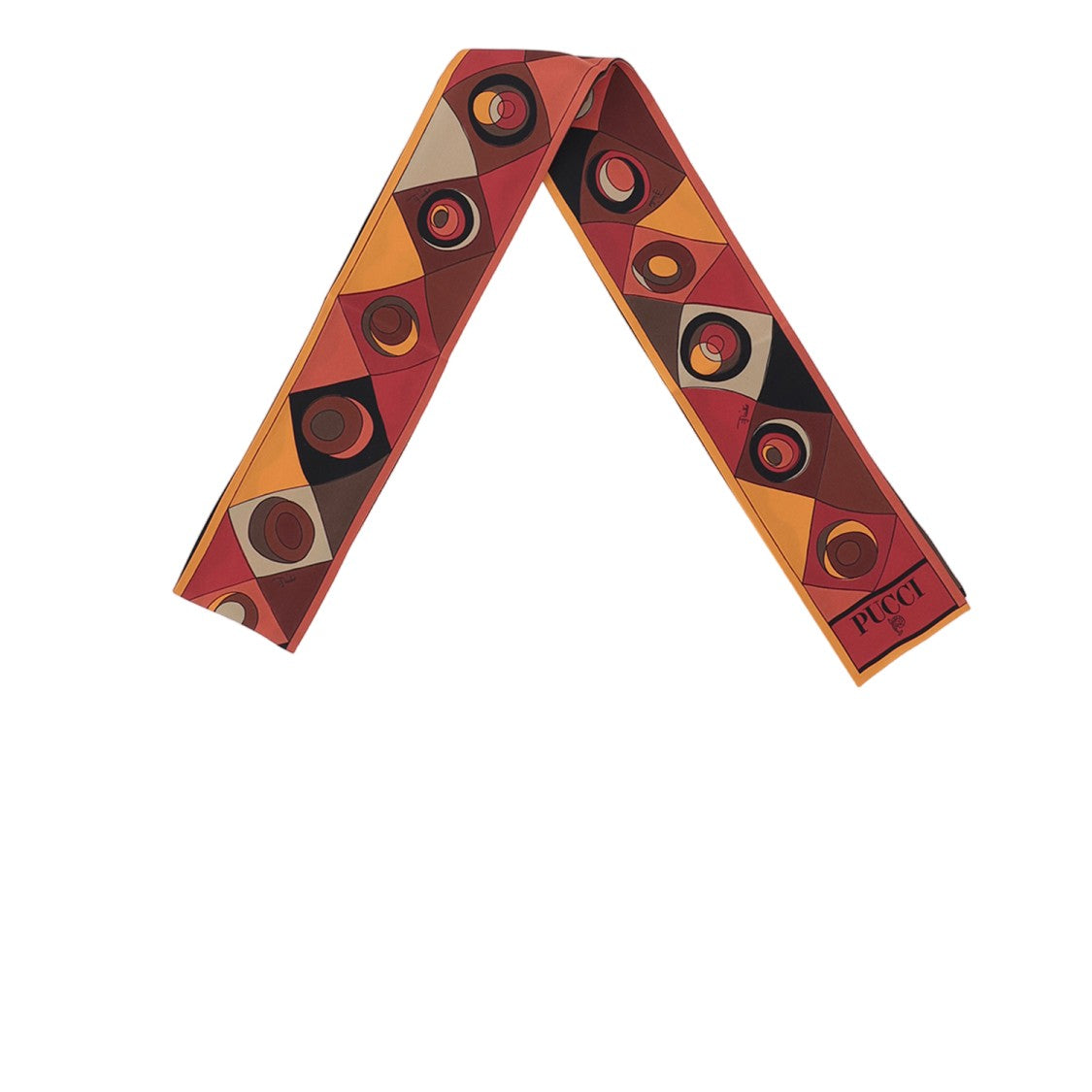 Emilio Pucci Geometric Print Silk Scarf With Contrasting Border