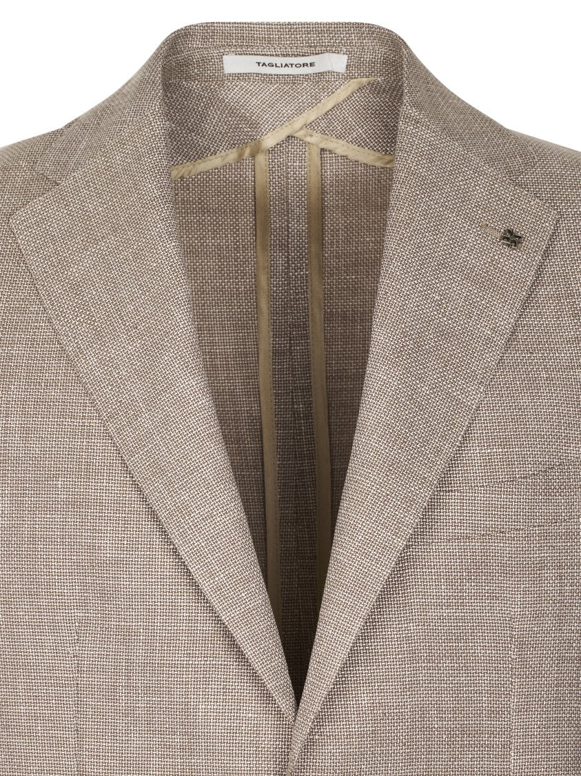 Tagliatore Tailored Dove Grey Jacket With Classic Notch Lapel