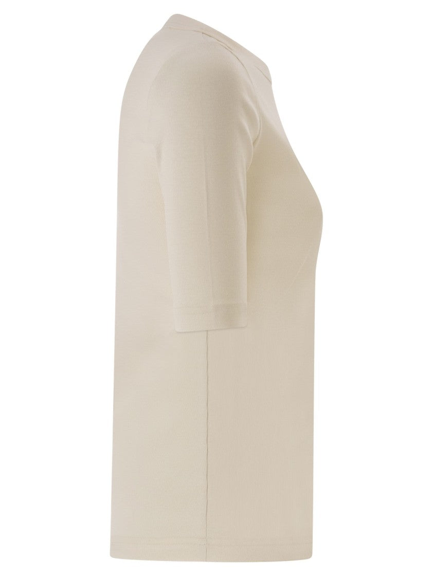 Fabiana Filippi Stretch Cotton T-Shirt With Elegant Pocket