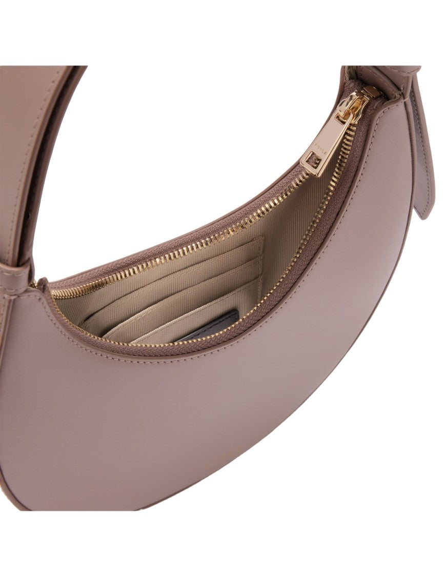 Furla Delizia Mini Leather Hobo Bag, Mauve