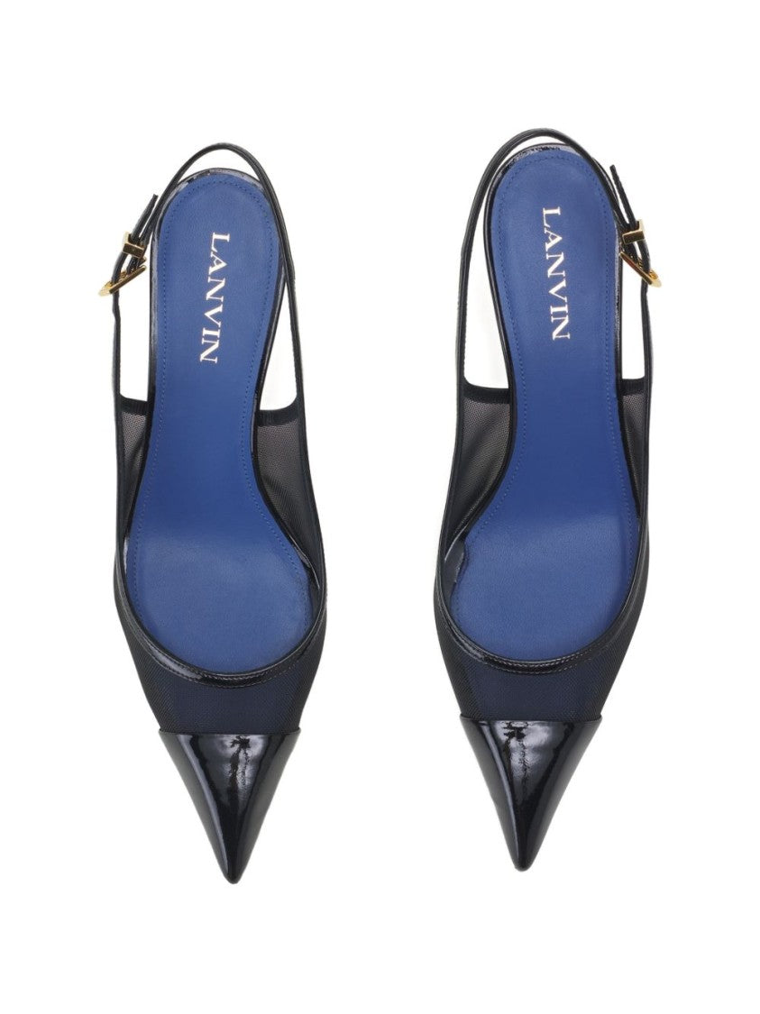 Lanvin Silk And Nylon Blend Strappy Slingback
