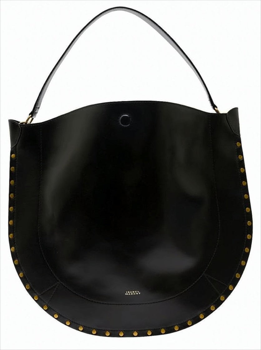 Isabel Marant Crescent-Shaped Shoulder Bag With Gold-Tone Studs