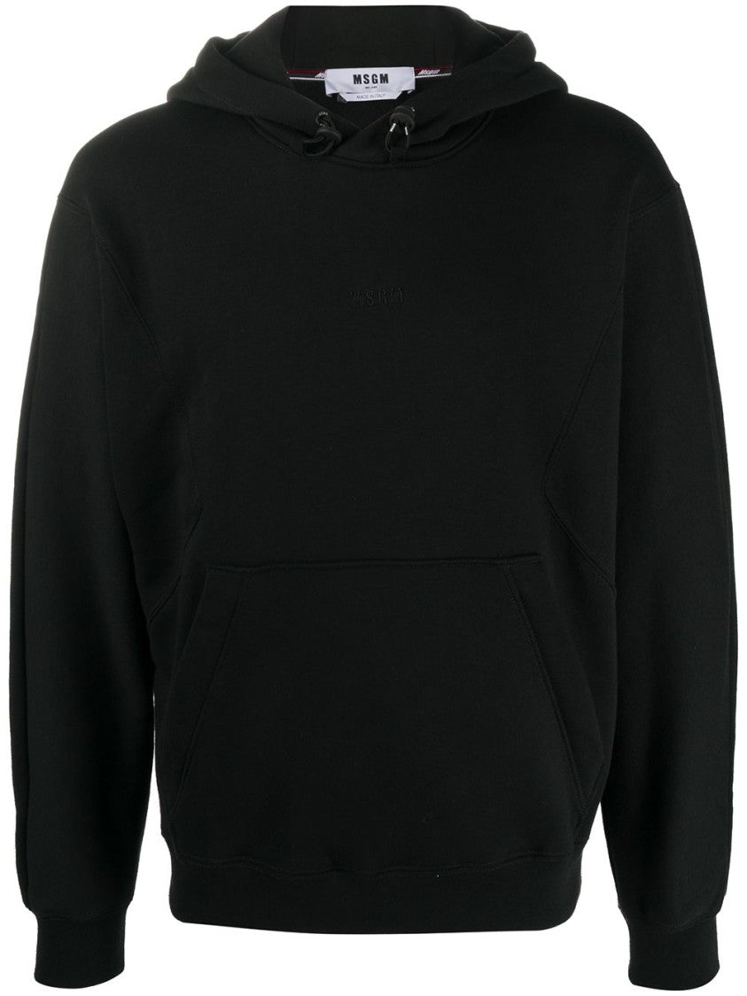 Msgm Black Felpa Con Cappuccio Hoodie