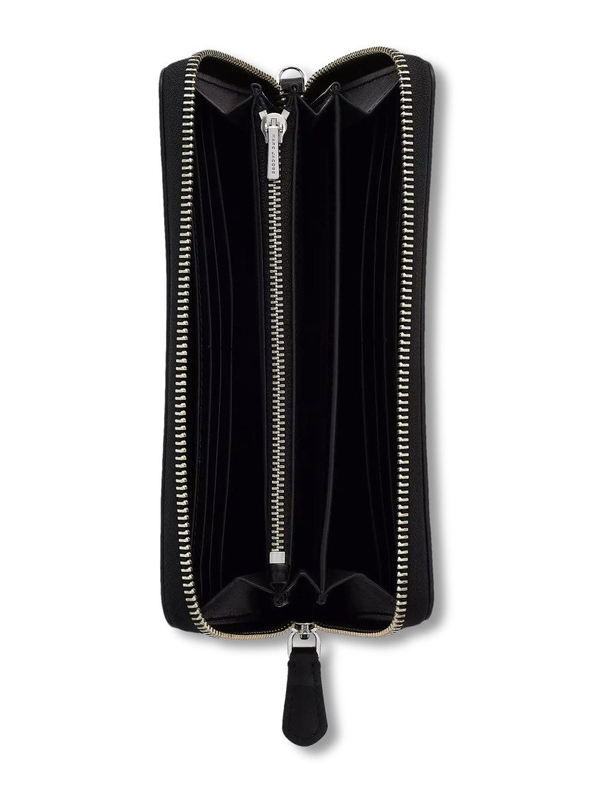 Marc Jacobs Rectangular Black Leather Continental Wallet With Zip-Around Closure