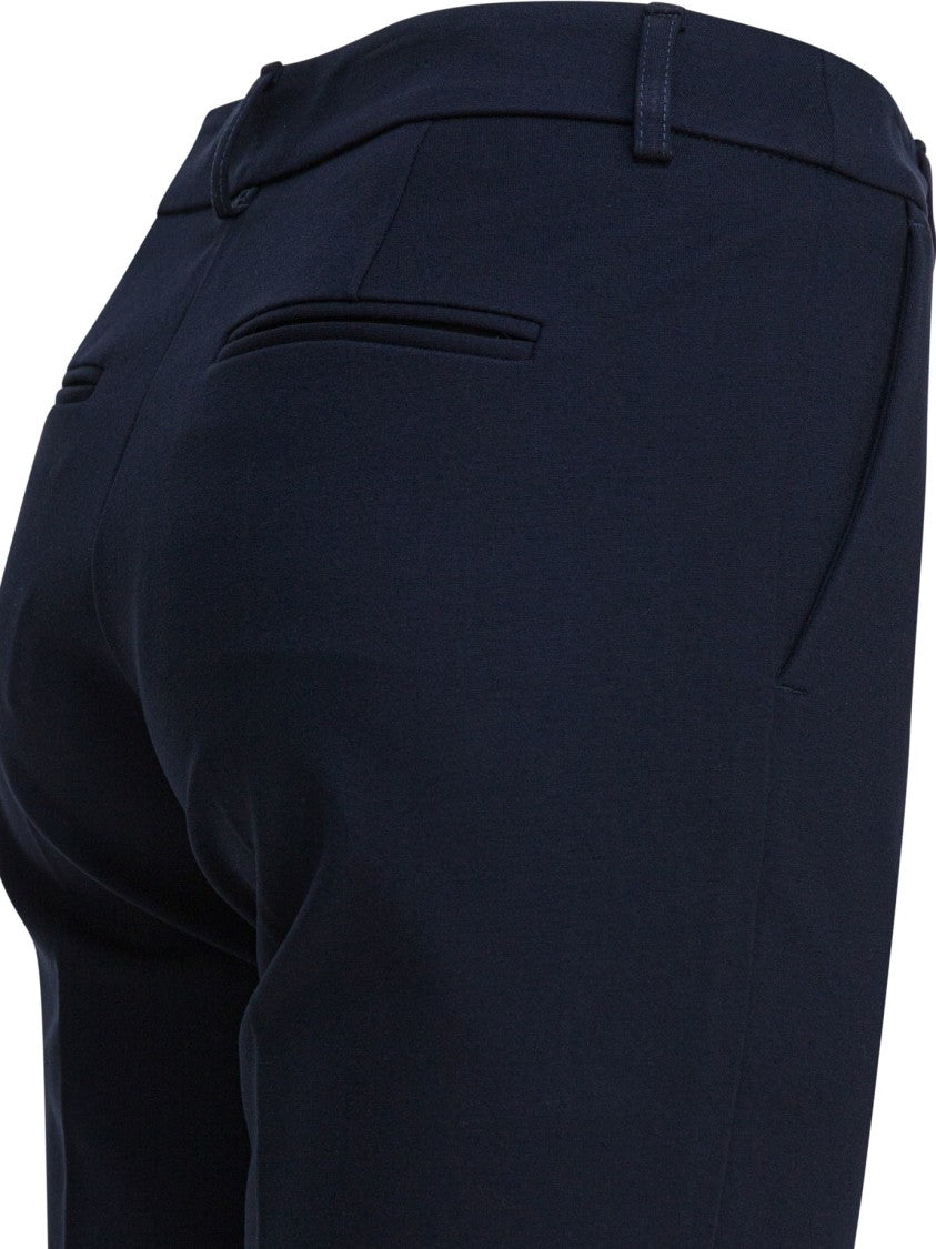 Semper Slim Fit Viscose Pants With Mid-Rise Waist