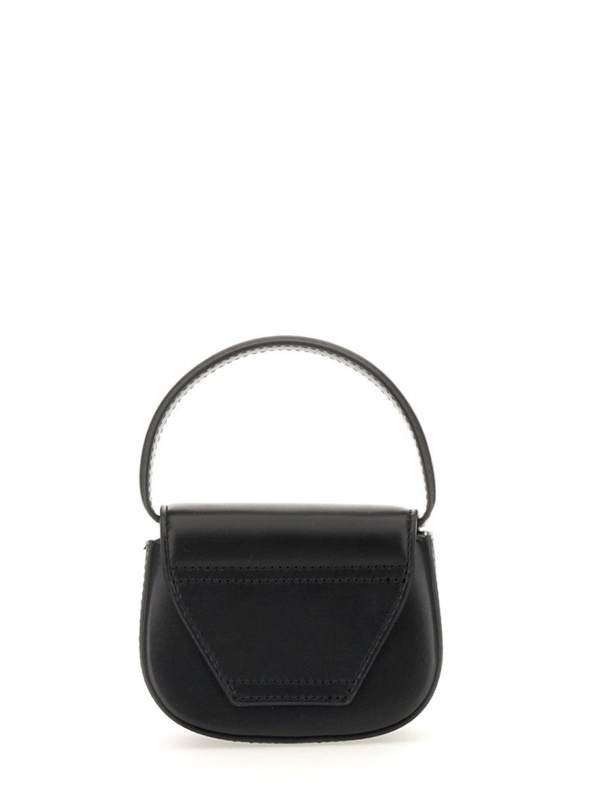 Diesel Compact Black Leather Shoulder Bag With Structured Silhouette