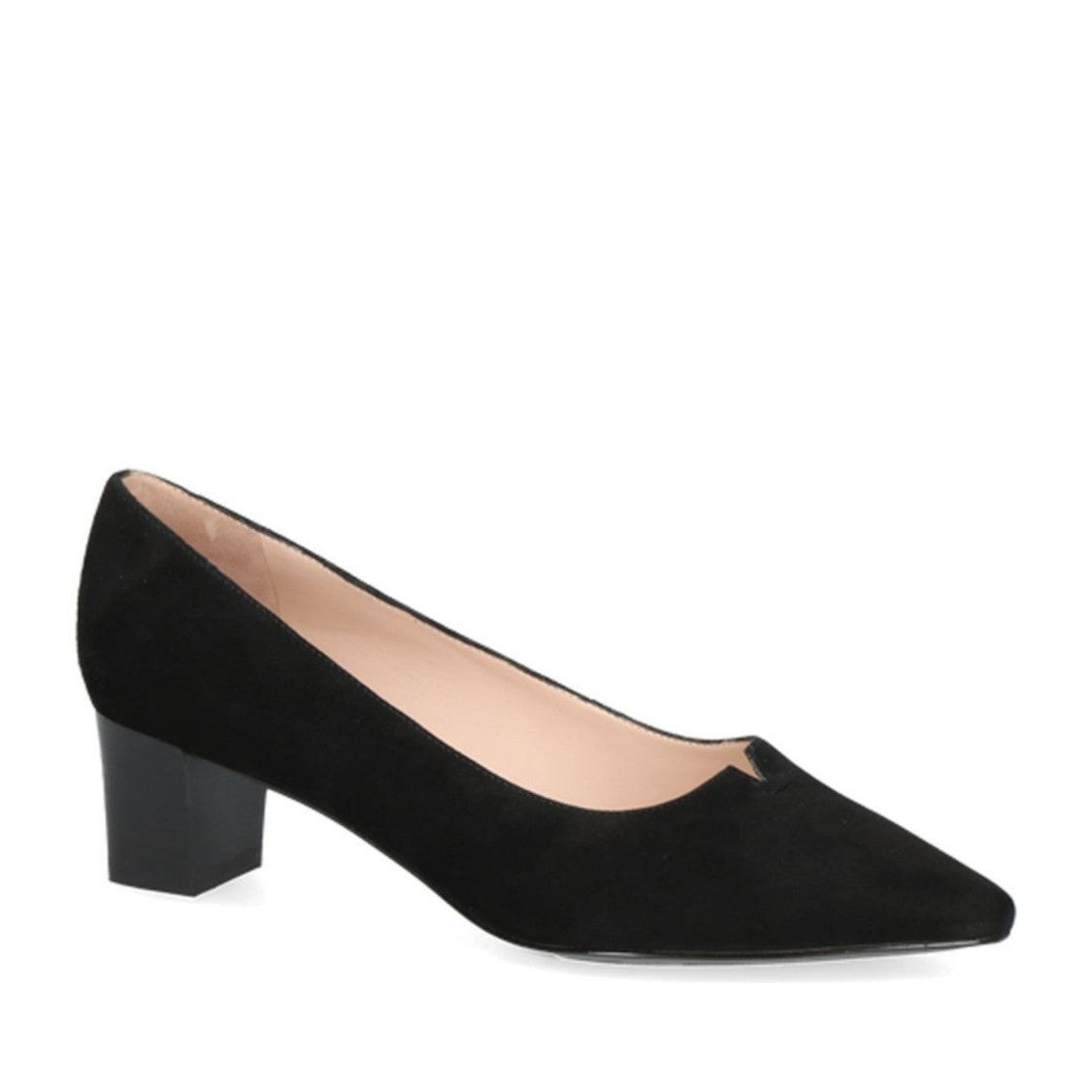 Peter Kaiser Black Pointed Toe Block Heel Leather Dress Pumps