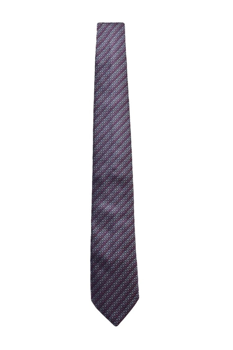 Etro Patterned Silk Tie - Blue/Fuchsia