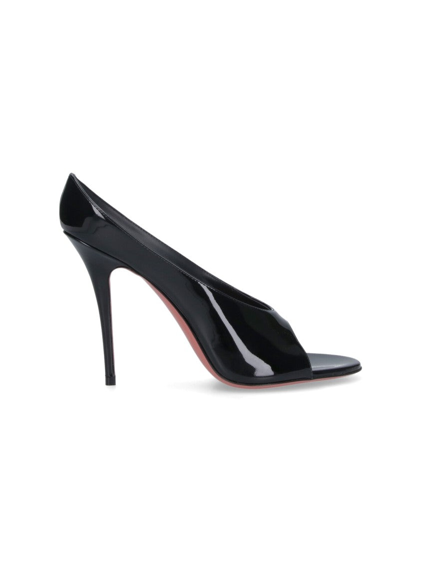 Amina Muaddi "Anok Slipper" Pump Sandals Black