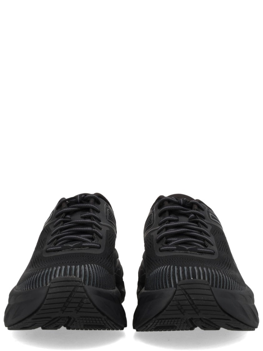Hoka All-Black Bondi 7 Sneakers With Cushioned Sole