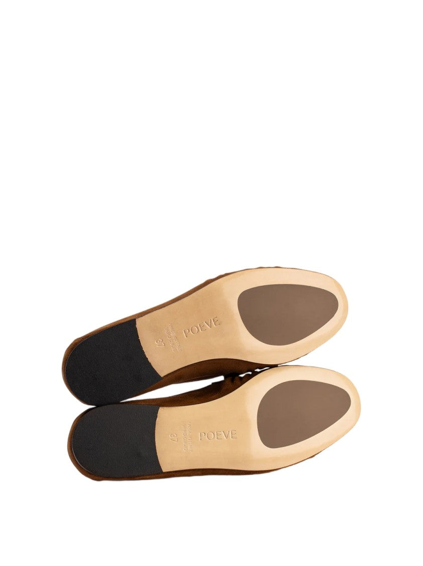 Poeve Hand-Stitched Gathered Suede Moccasins