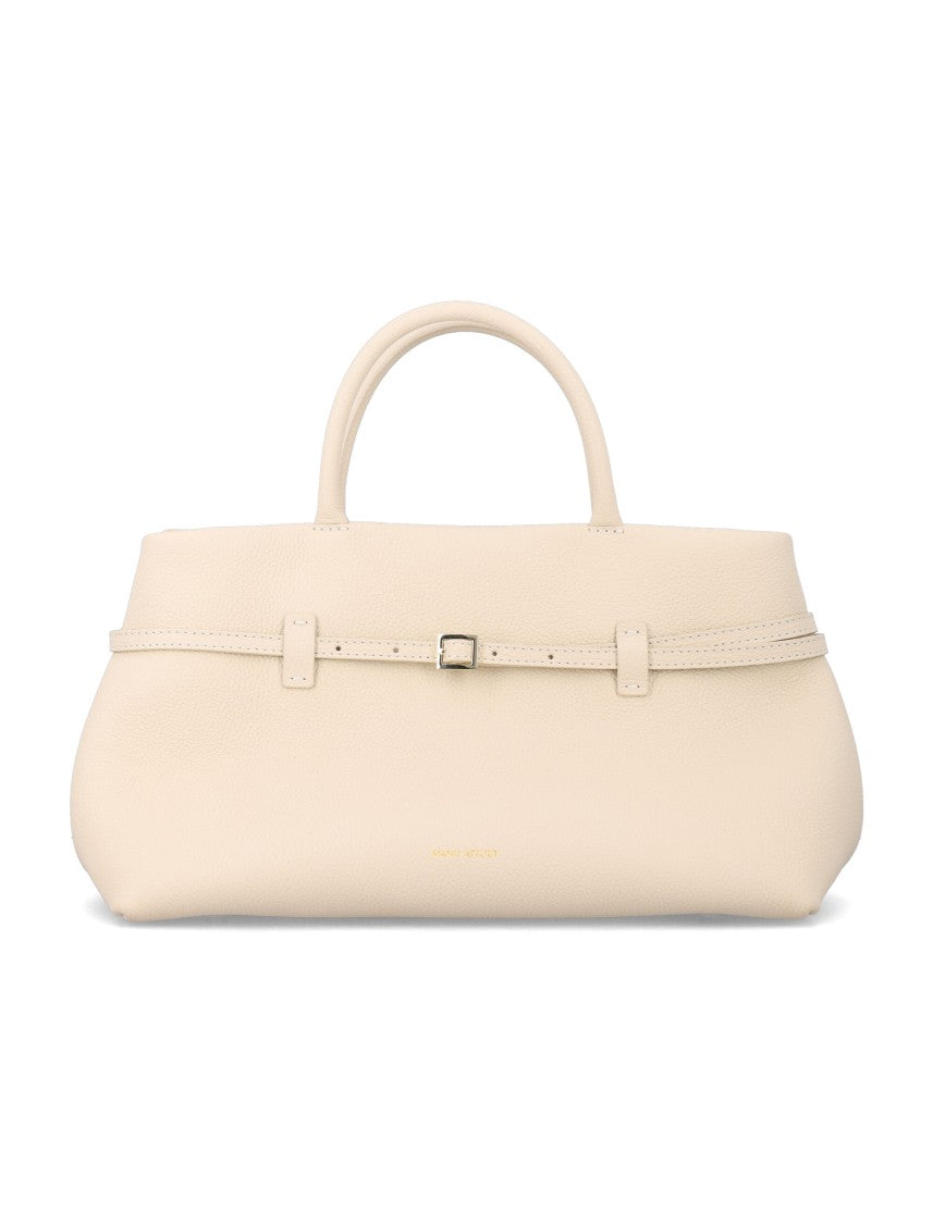 Manu Atelier Structured Handbag With Rounded Silhouette And Belt Detail