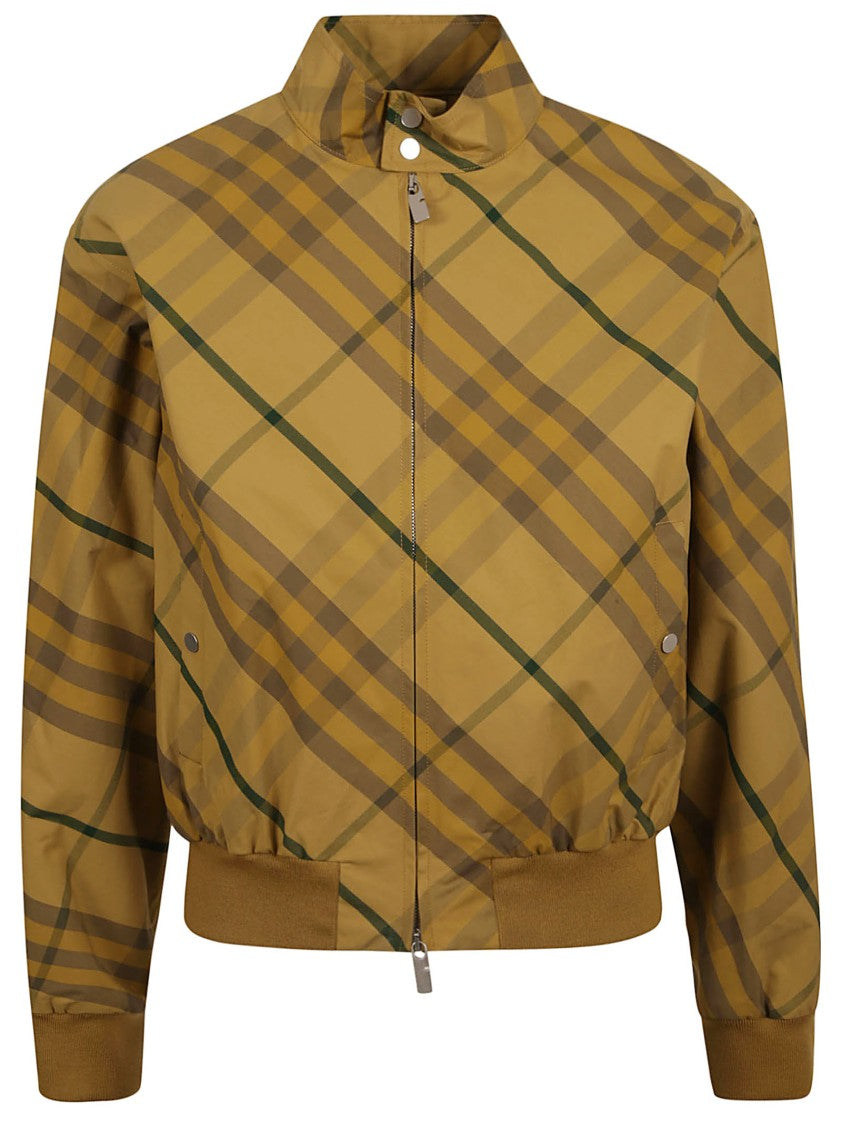 Burberry Plaid Coat With High Collar