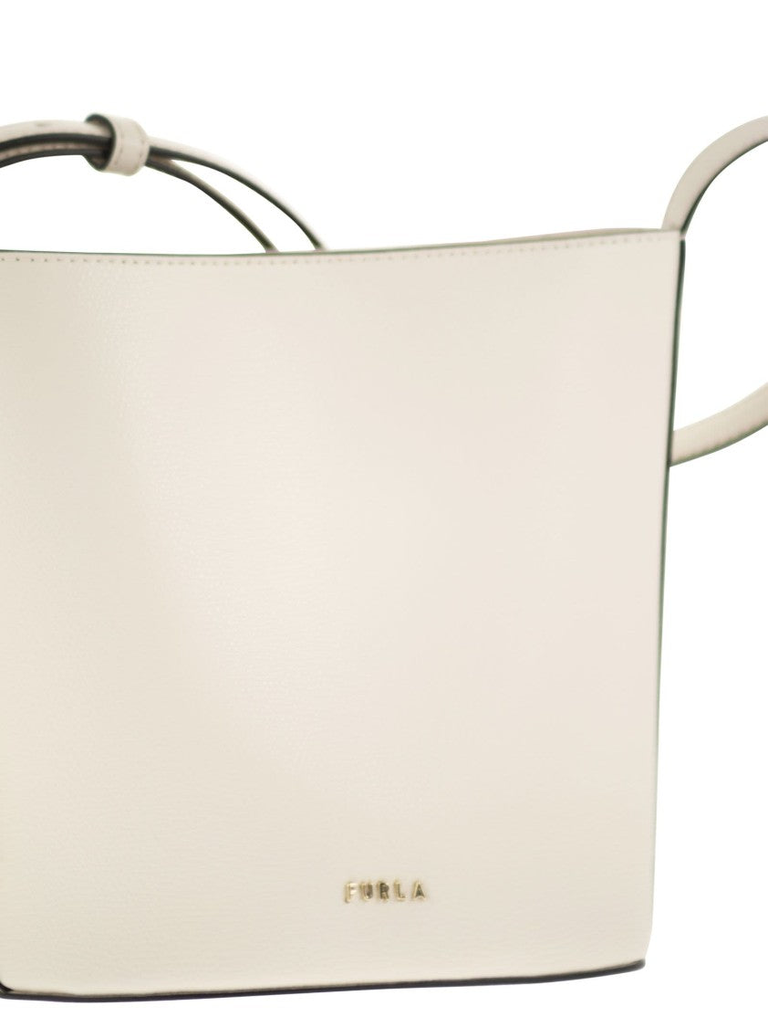 Furla Mini Bucket Bag With Printed Leather Finish