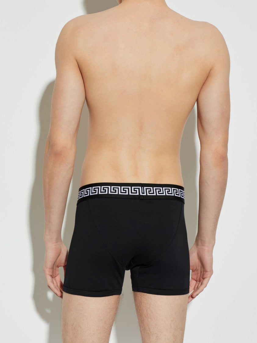 Versace Black Parigamba Tri-Pack Greek Key Briefs