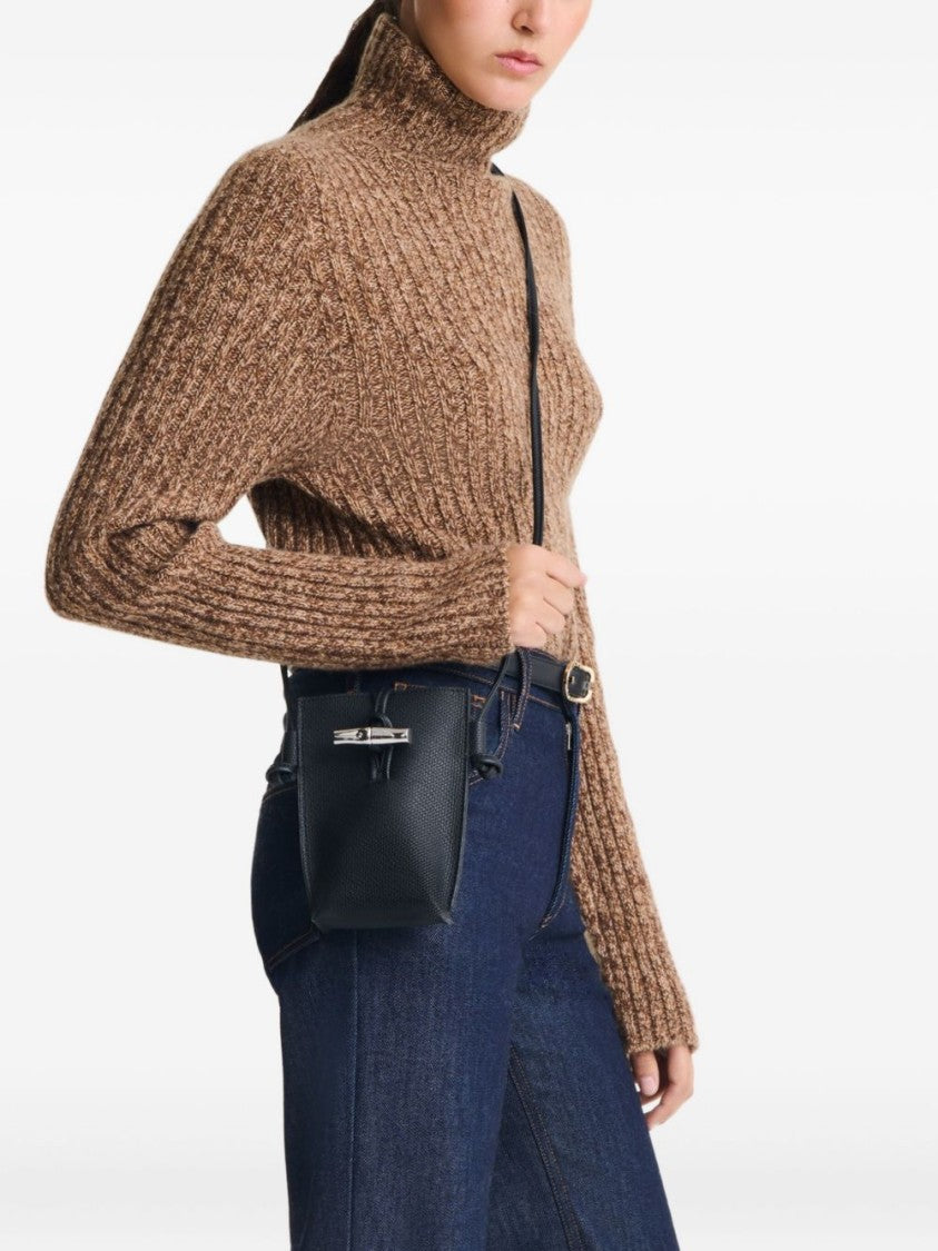 Longchamp Textured Black Crossbody Bag