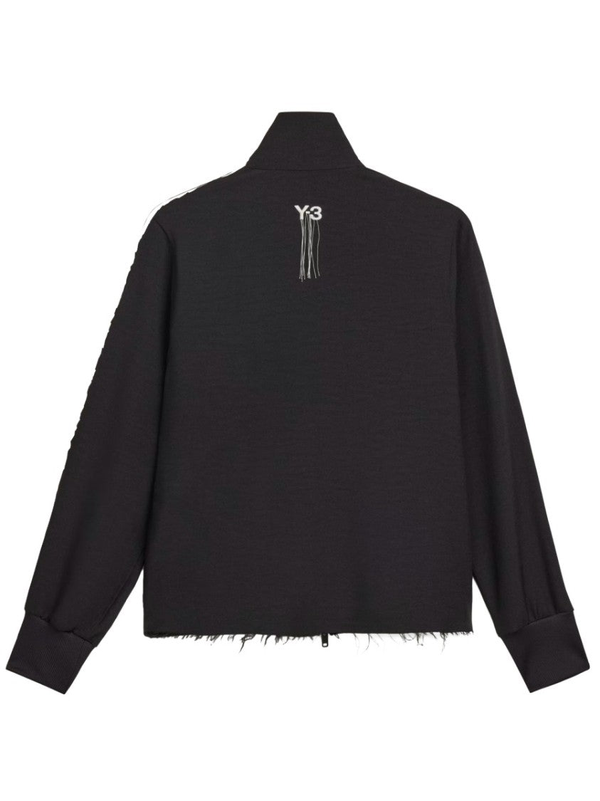 Y-3 Neutrals Uniform Raw Three Stripes Polyester Sweatshirt