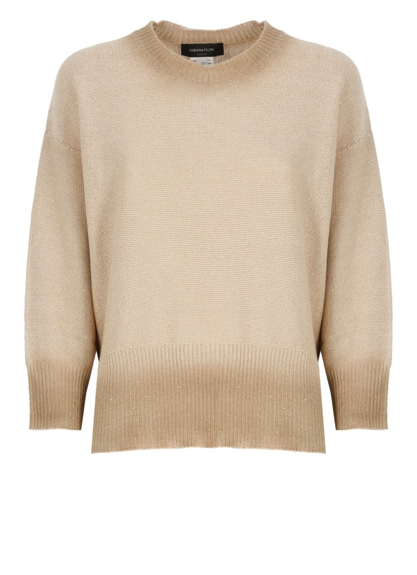 Fabiana Filippi Beige Cotton And Linen Sweater