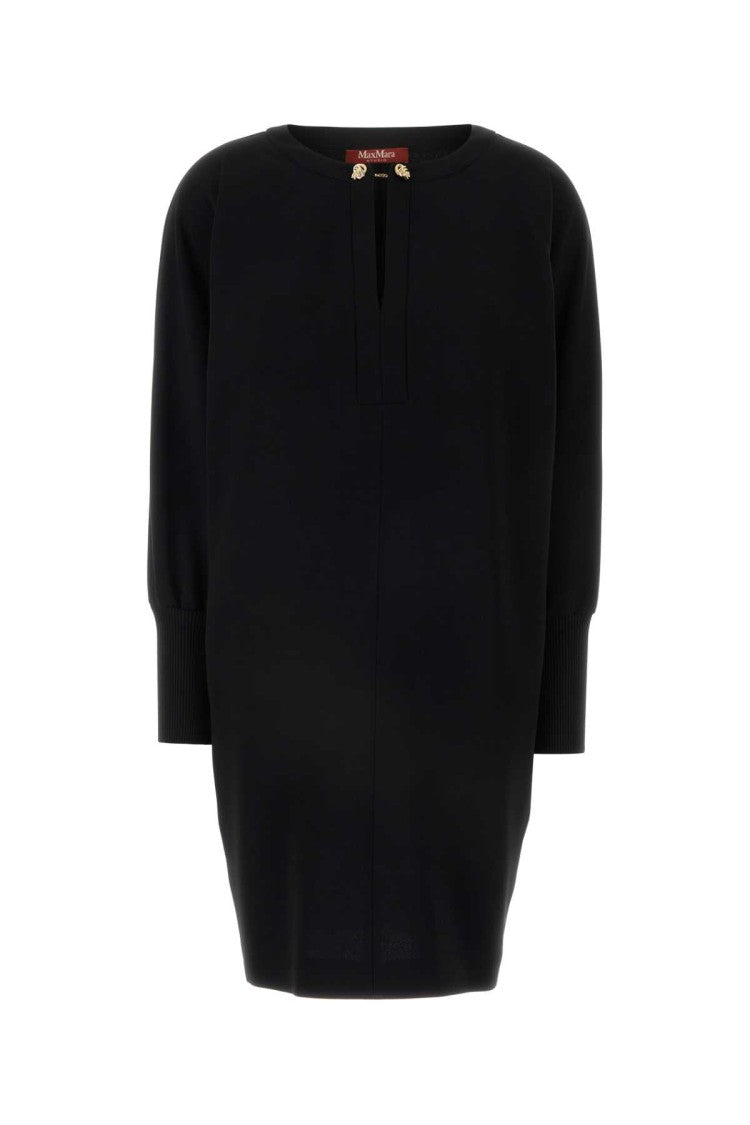 Mm Studio Black Cady Asti Dress