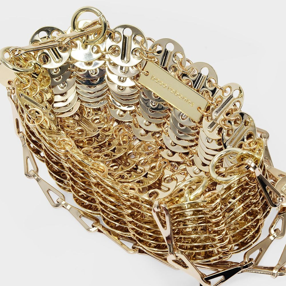 Rabanne 1969 Nano Handbag In Gold Brass