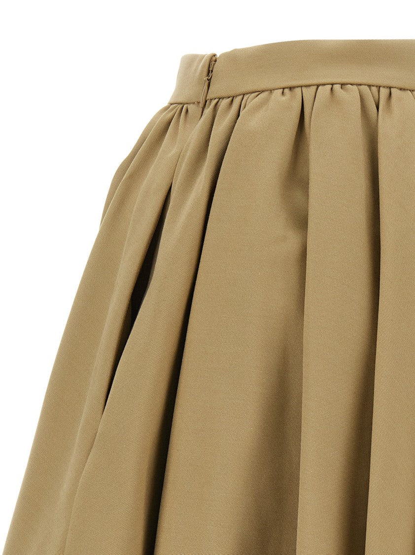 Self-Portrait Flared Asymmetrical Mini Skirt With Pleated Design