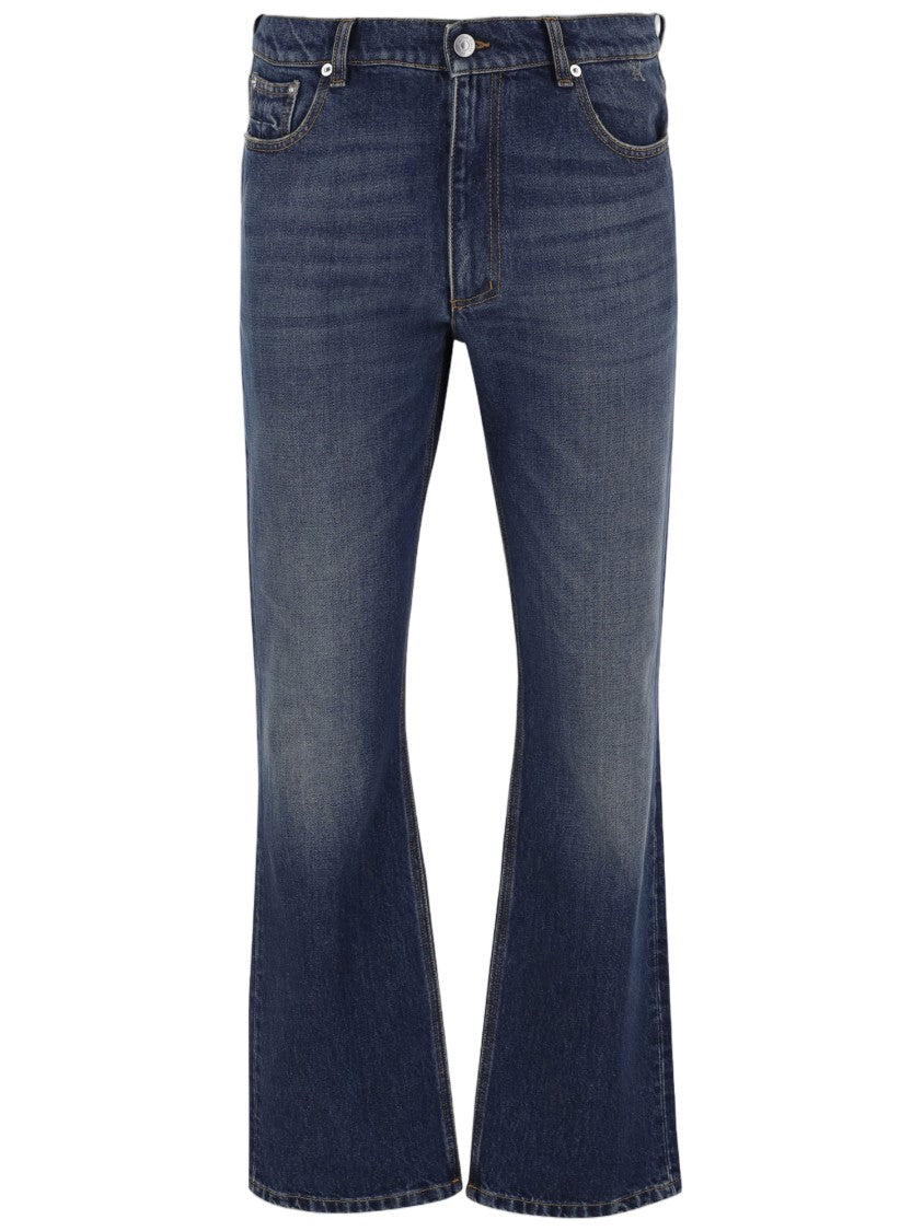 Matieres Fecales Slightly Flared Jeans With Vintage Wash And Five-Pocket Design
