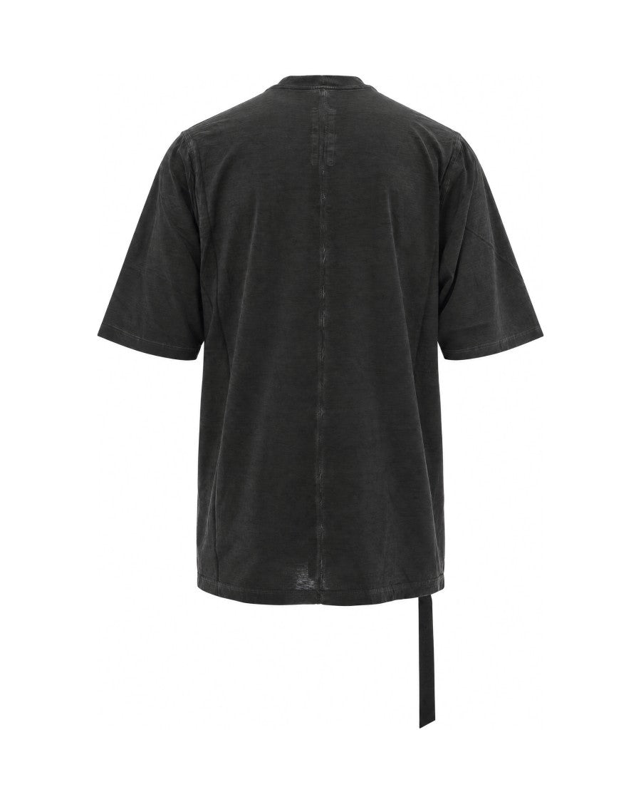 Drkshdw By Rick Owens Faded Black Jumbo Graphic Cotton Jersey T-Shirt