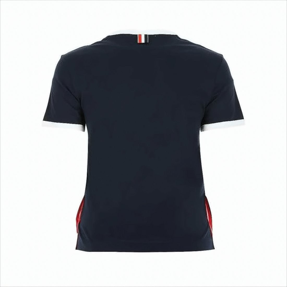 Thom Browne Short-Sleeved Black T-Shirt With Contrasting Trim