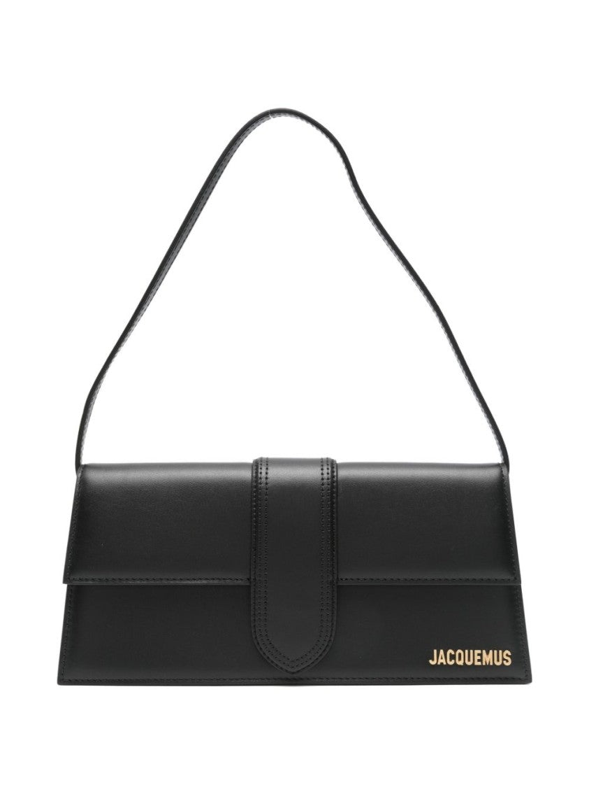 Jacquemus Black Rectangular Flap Silk Shoulder Bag