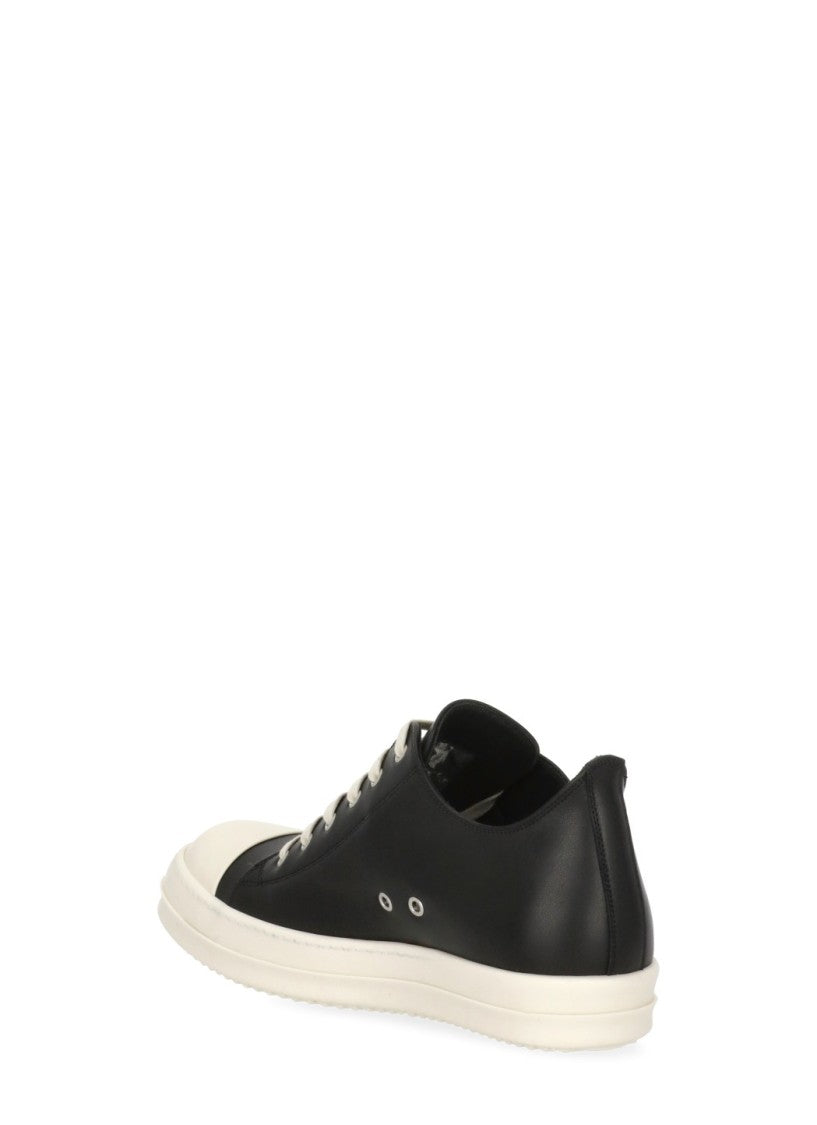 Rick Owens Black White Round Tip Sneakers