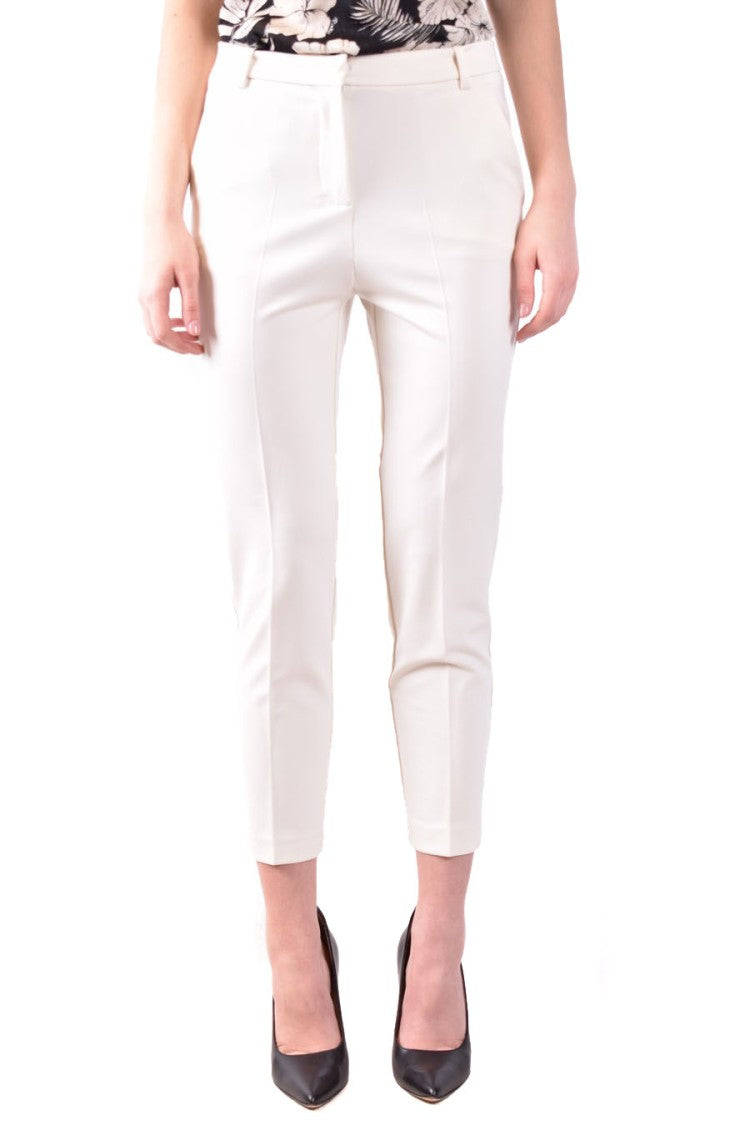 Pinko Cropped Slim-Fit Tailored Pants Mid-Rise Waist